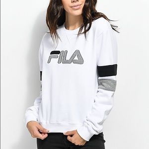 Fila Newton White Crew Neck Sweatshirt Size L